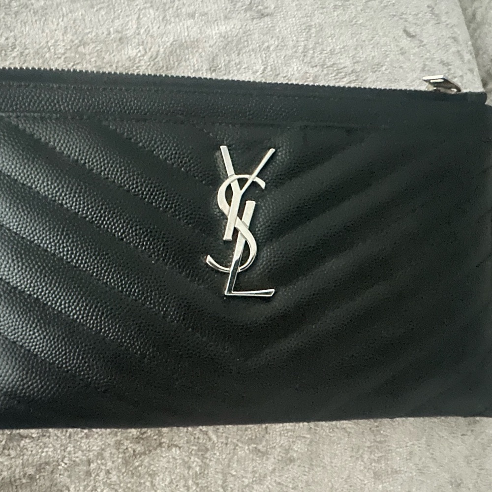 YSL Monogramme Quilted Leather Zip Pouch